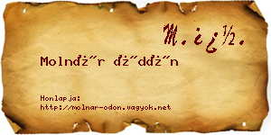 Molnár Ödön névjegykártya